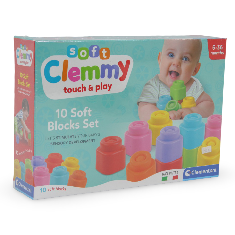 Clementoni Soft Clemmy Touch & Play 10 Soft Blocks Set