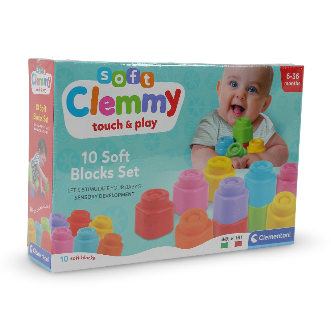 Clementoni Soft Clemmy Touch & Play 10 Soft Blocks Set