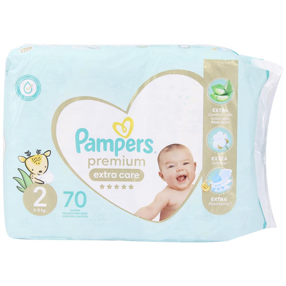 Pampers Premium Extra Care Diapers - Size 2 - 3-8 KG - 70 Diapers - Ourkids - Pampers