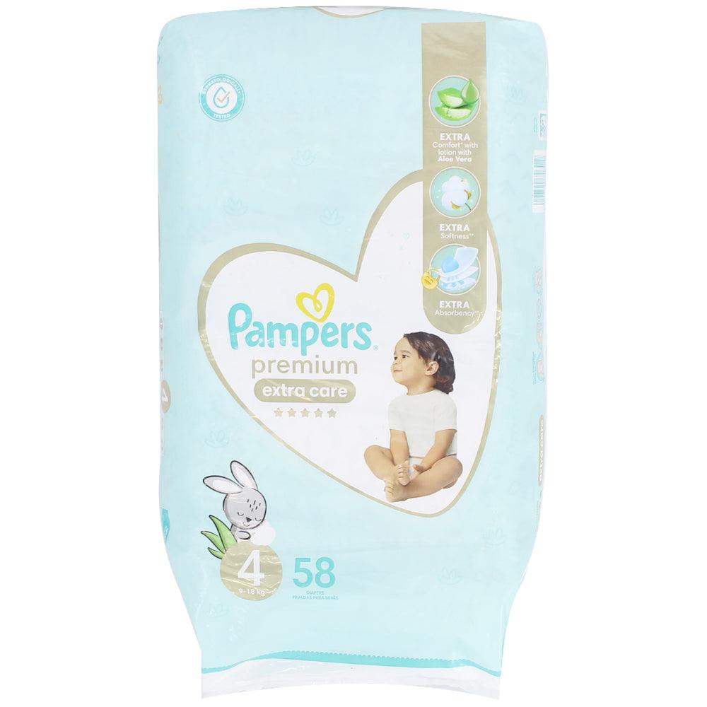 Pampers Premium Extra Care Diapers - Size 4 - 9-18 KG - 58 Pcs - Ourkids - Pampers