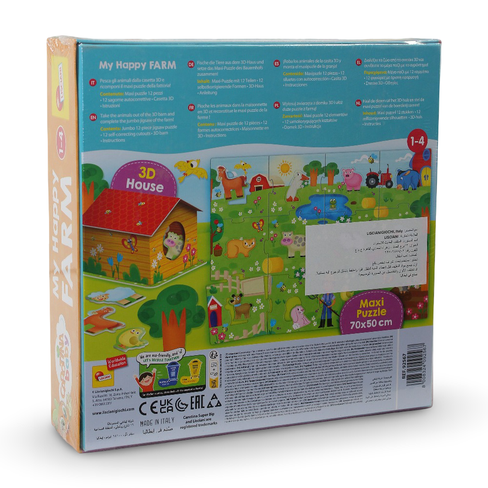 Lisciani - Puzzle Carotina Baby – My Happy Farm Lisciani