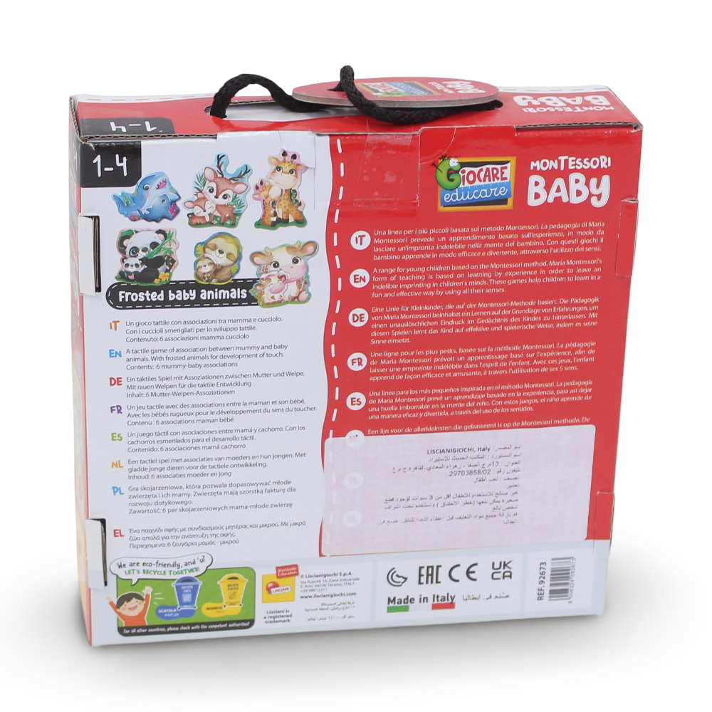 Lisciani - Montessori Baby Touch My Baby 12 Pieces