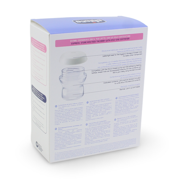Chicco Natural Feeding Multi-Use Milk Containers – 4 Pcs