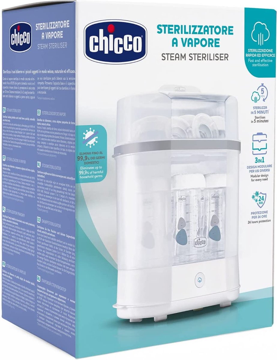 Chicco Natural 3 in 1 Steam Sterilizer – Full, Compact & Microwave Modes