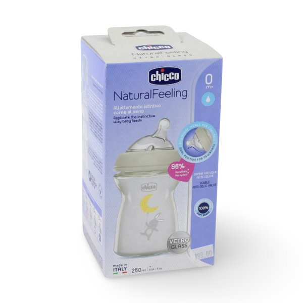 Chicco Natural Feeling Glass Bottle 250ml (+0m)