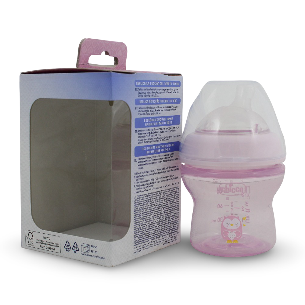 Chicco Natural Feeling Plastic Bottle 150 ml (0+ Months) Pink