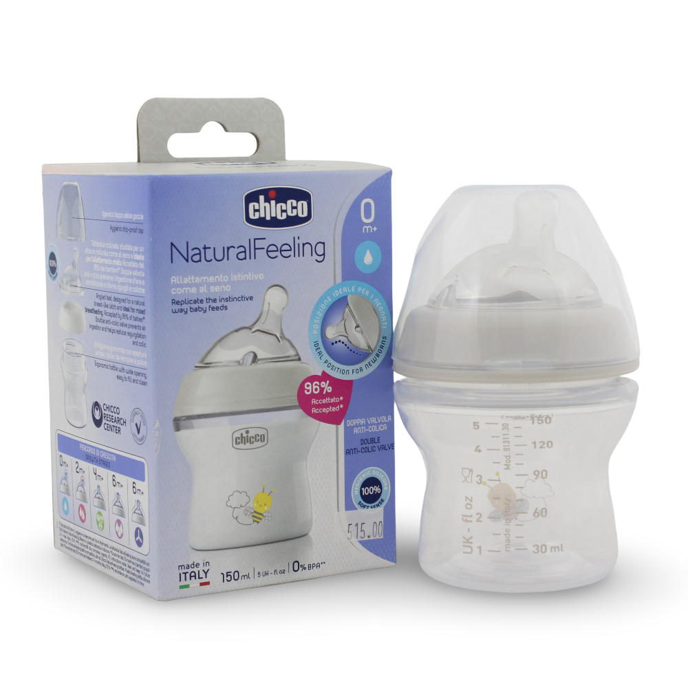 Chicco Natural Feeling Bottle Slow Flow 150ml 0m+ - Baby Essentials