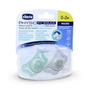 Chicco PhysioForma Micro Silicone Pacifiers 2-Pack – Mint & Grey