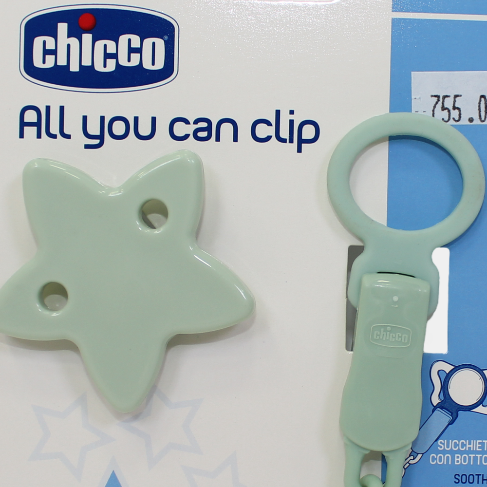 Chicco Pacifier Clip with Chain – Star Design