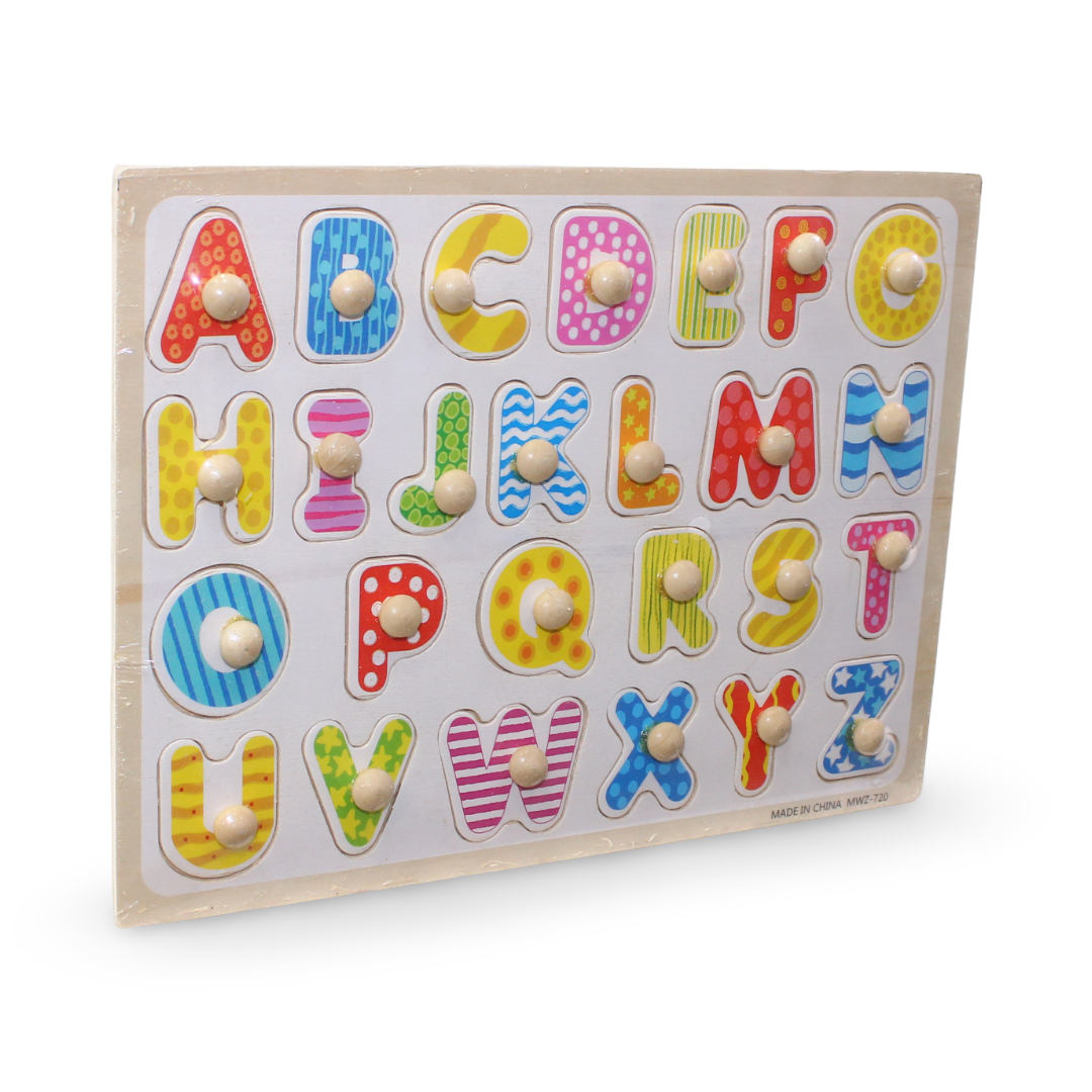 Wooden English Alphabet Knob Puzzle