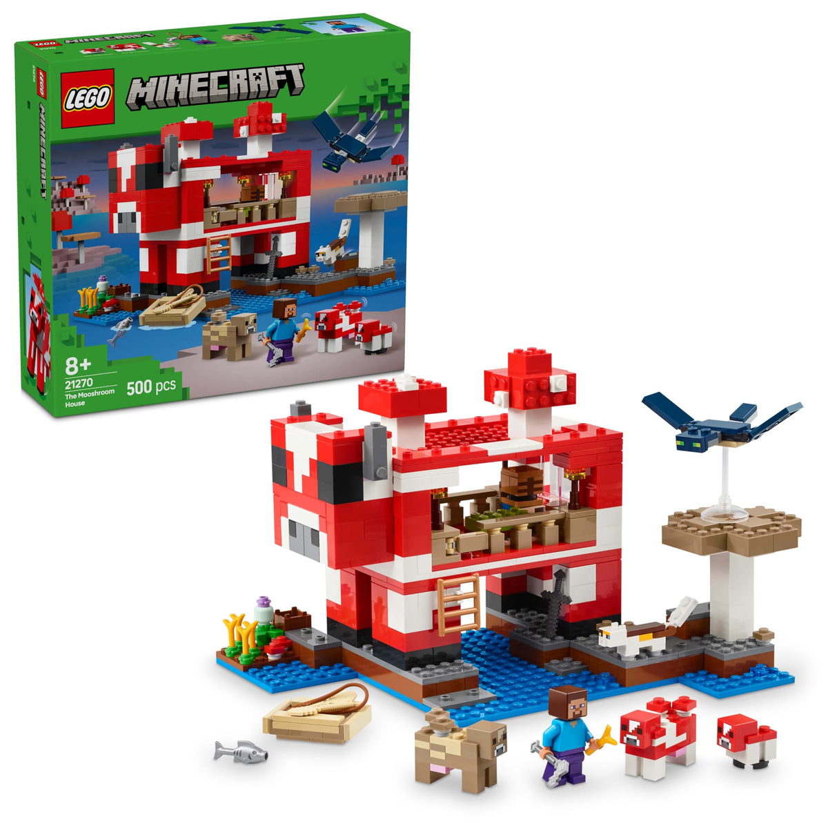 Lego Minecraft The Mooshroom House Building Blocks Set – 500 Pcs