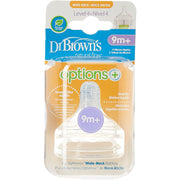 Dr. Brown's Wide Neck Options+ Level-4 Teats +9m (Pack of 2)