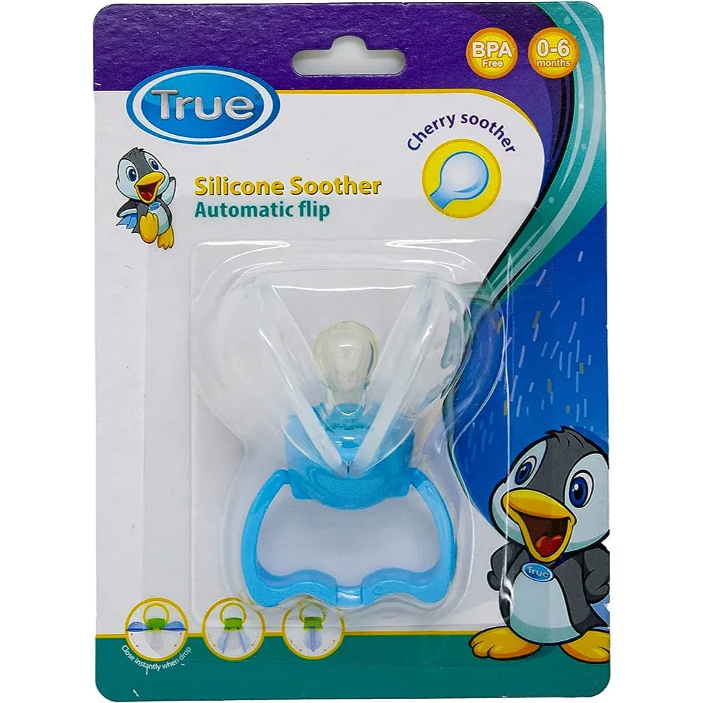 True Silicone Soother 0-6m – Blue - Baby Essentials