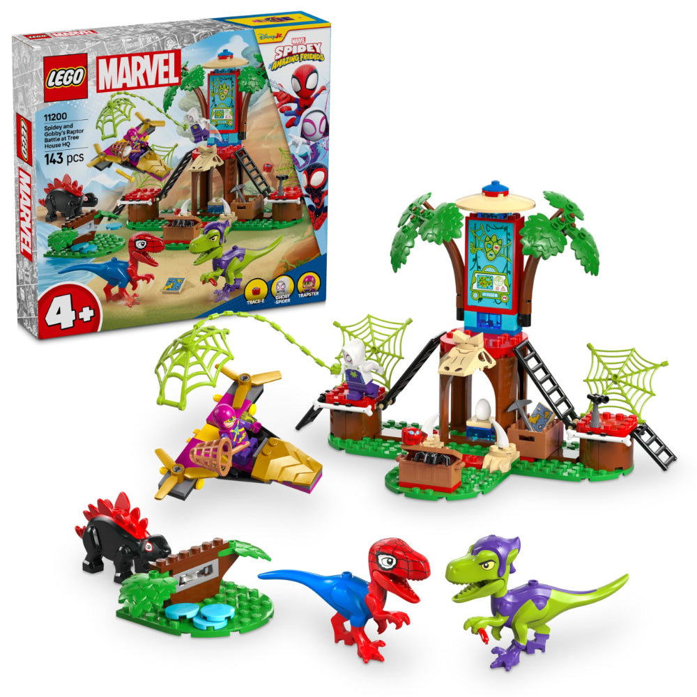 Lego Marvel Spidey and Gobby's Raptor Battle at Tree House HQ – 143 Pcs