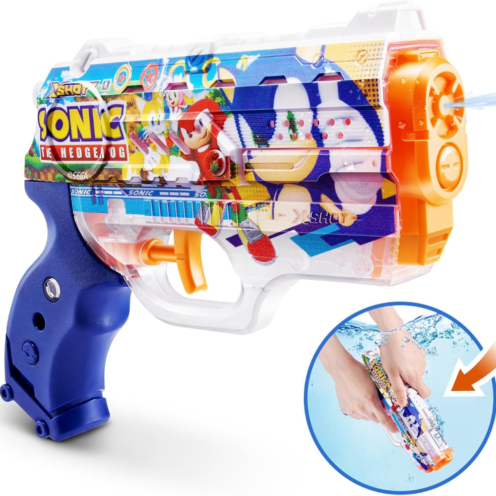 Zuru X-Shot Water Nano Fast-Fill Skins Sonic The Hedgehog Water Blaster