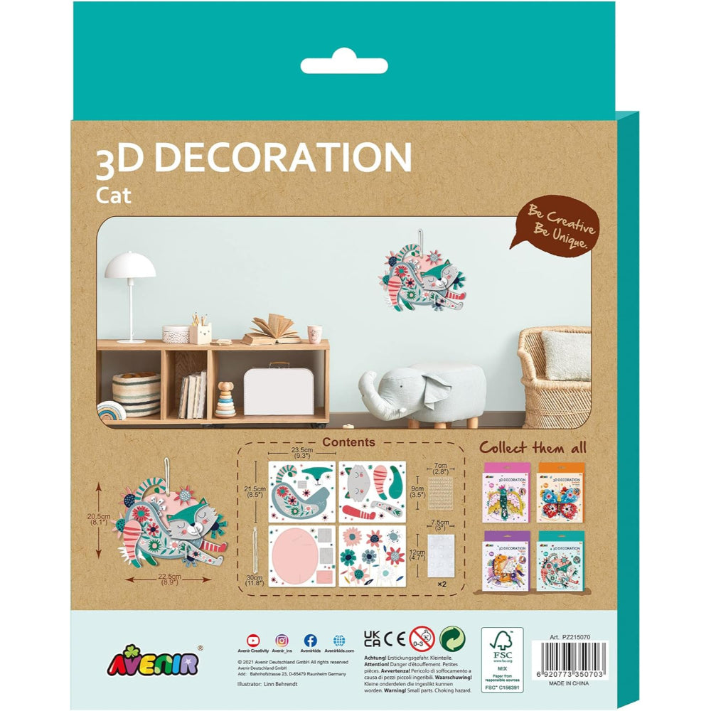 Avenir 3D Decoration Cat – 16 Pcs