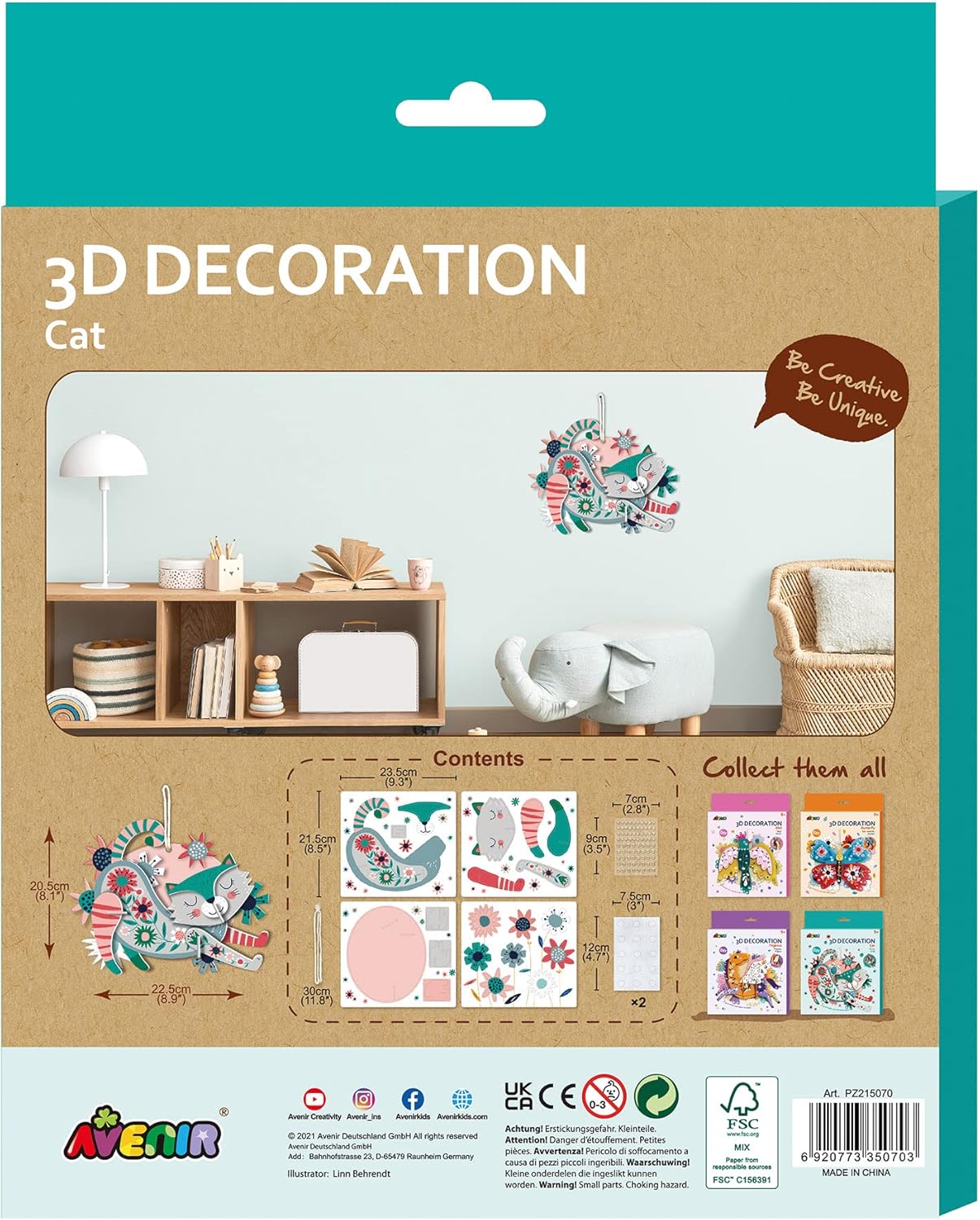 Avenir 3D Decoration Cat - 23 Pcs