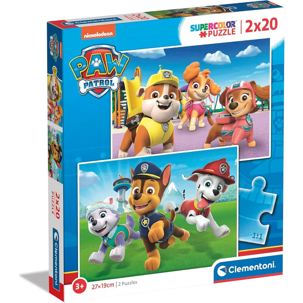 Clementoni Super Color 2 Paw Patrol Puzzles – 2X20Pcs