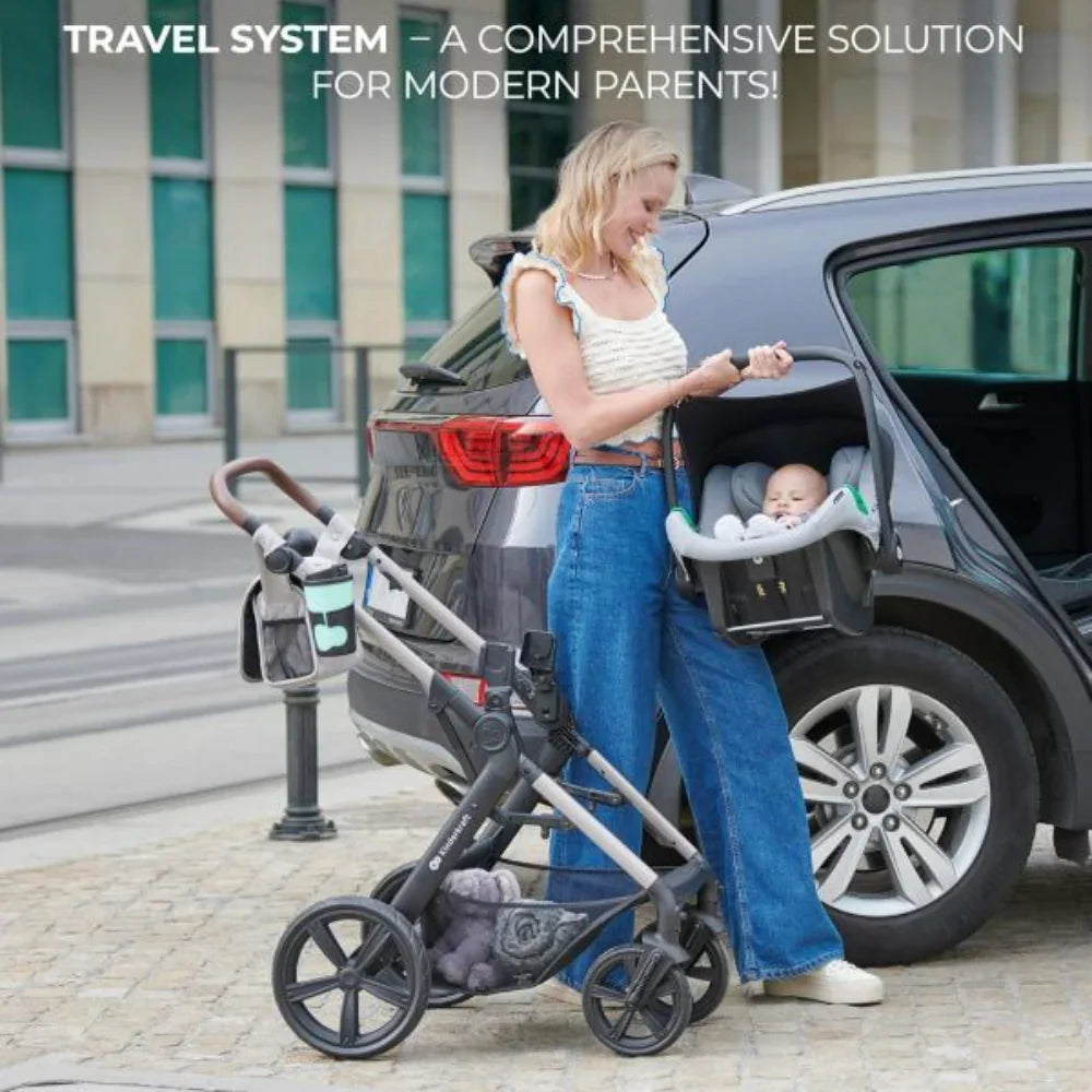 Kinderkraft Travel System Stroller With Flip Arm Moov2 Air - (3in1)