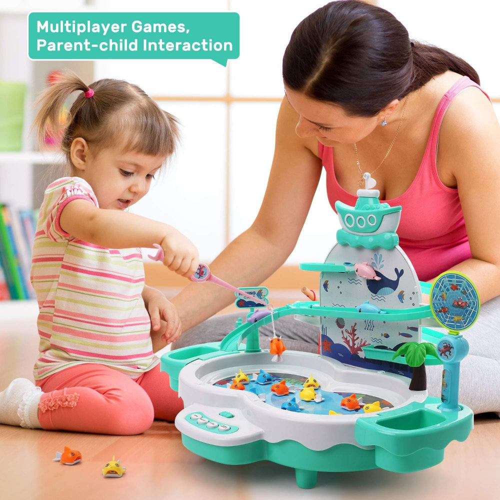 Cute Stone Fishing Game – Interactive Toy for Kids (Green)