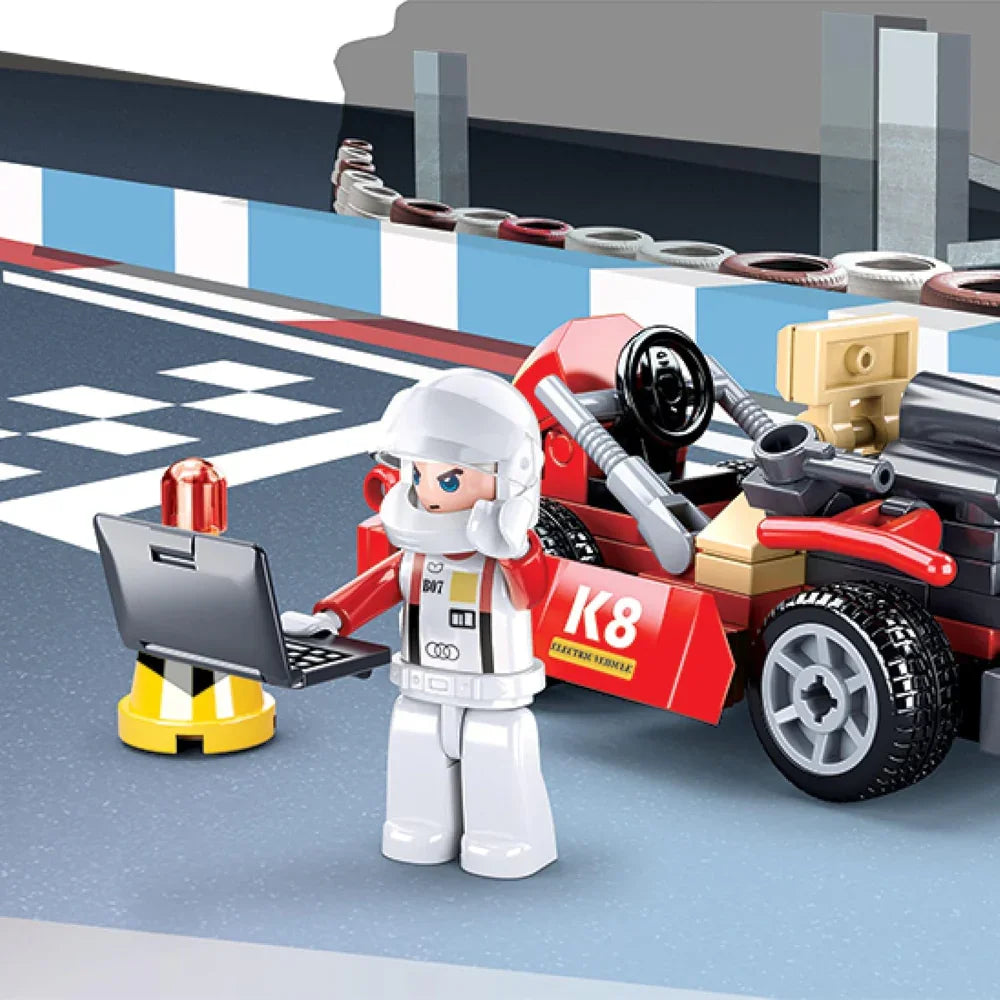 Sluban Town City Scene Pull Back Kart Building Blocks Set - 89 Pcs