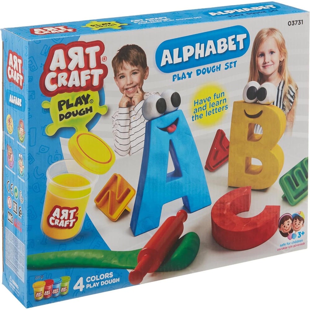 Art Craft Alphabet Play Dough Set - 4×56g