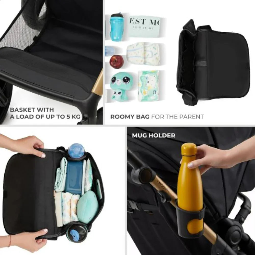 Kinderkraft Travel System Stroller With Flip Arm Moov2 Air - (3in1)