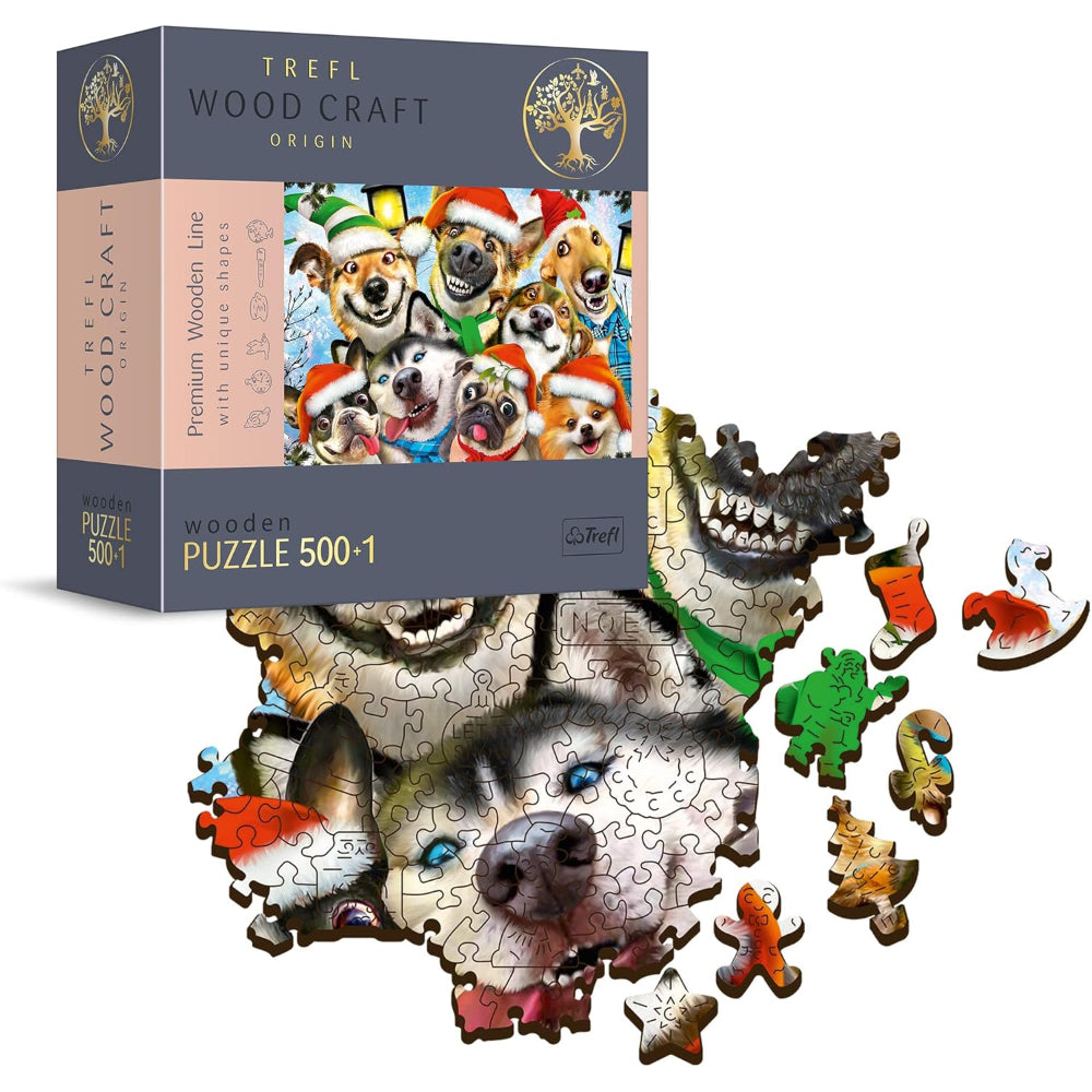 Trefl Festive Dogs Wooden Puzzle - 500+1 Pcs - Toys