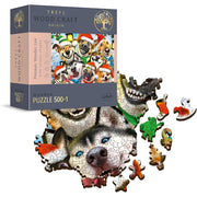 Trefl Festive Dogs Wooden Puzzle - 500+1 Pcs