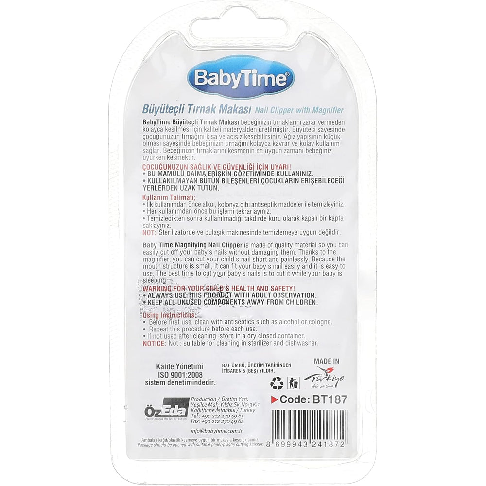 Baby Time Nail Clipper With Magnifier - Pink
