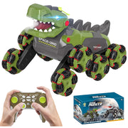 Dino Pioneer 8-Wheel Stunt RC Dinosaur Car Toy – Green