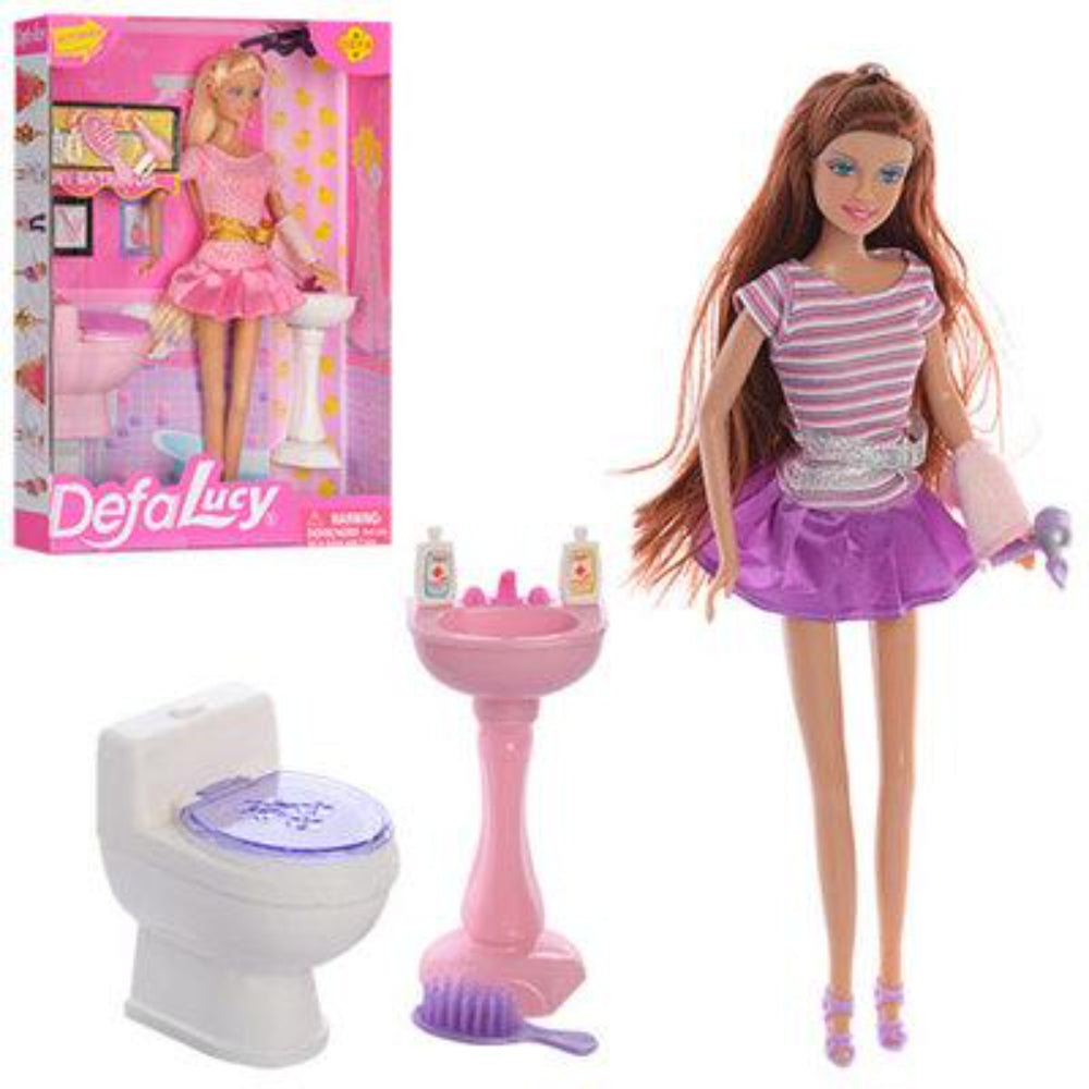 Defa Lucy Doll Bath Set – Purple - Toys