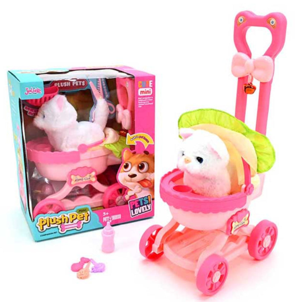 Jolier Mini Cat Plush Pet Pethouse Interactive Walking Toy Set