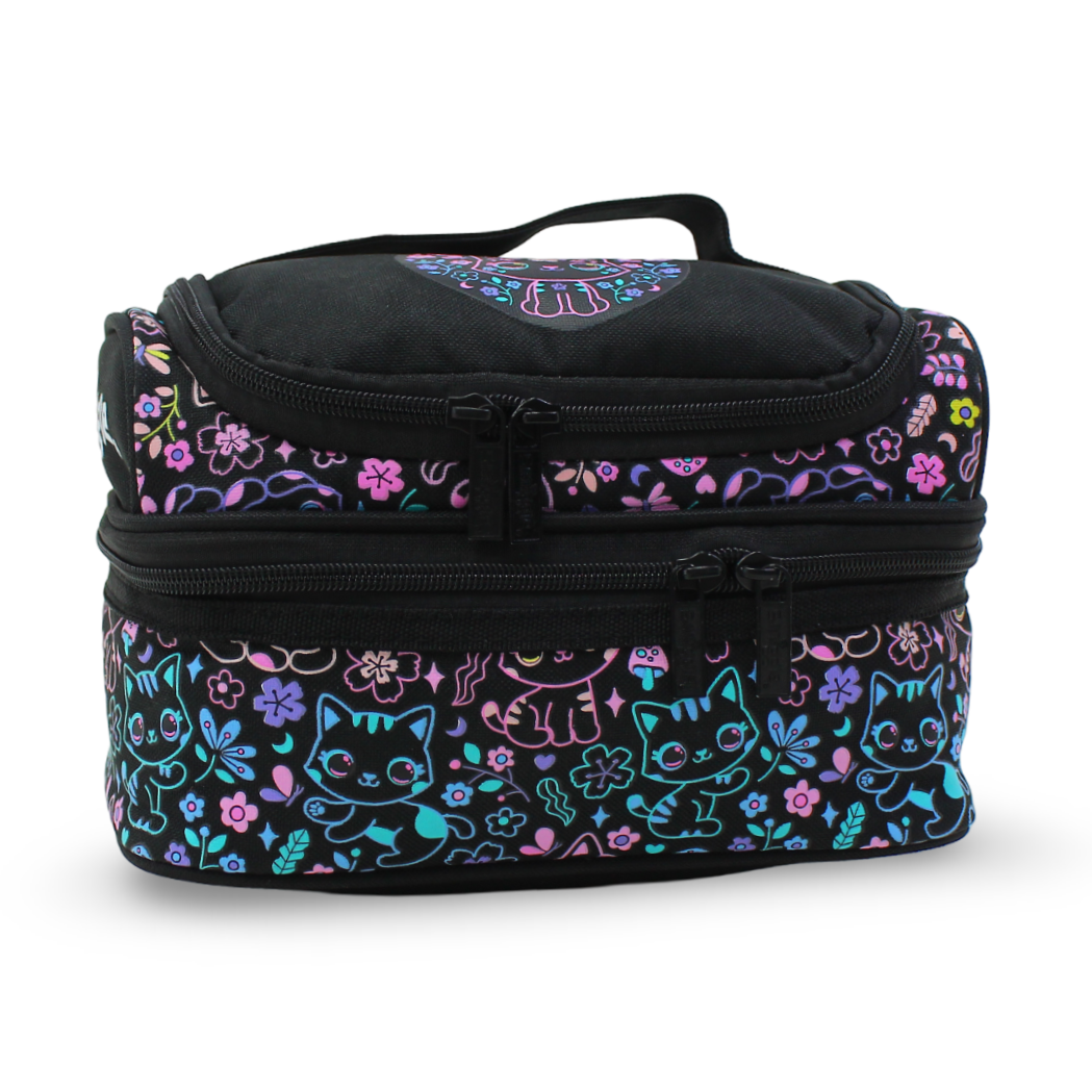 Smiggle Dreamy Flower Cat Double-Decker Insulated Lunch Bag