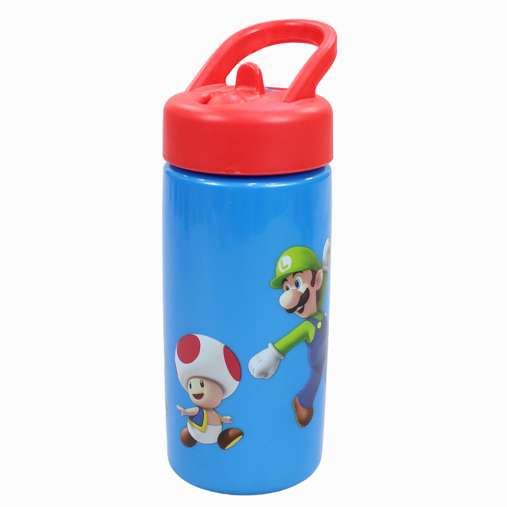 Stor Super Mario Sports Water Bottle with Straw and Built-in Handle 410ml