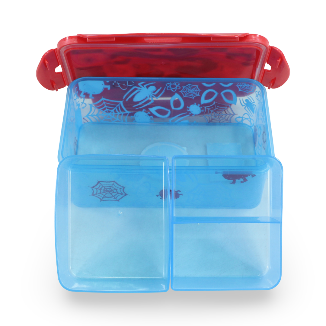 Stor Spider-Man Rectangular Food Container with Removable Compartments – 1190ml