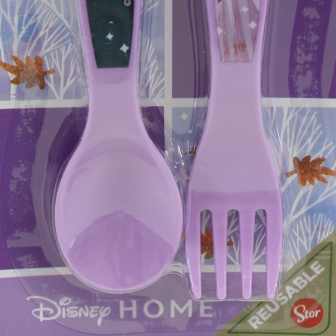 Stor Frozen Cutlery Set (Fork and Spoon) – Purple
