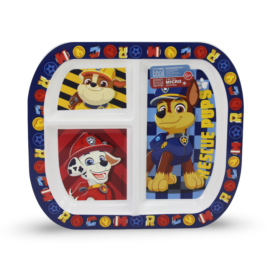 Stor Paw Patrol Rescue Pups Divided Plate – 3 Pieces