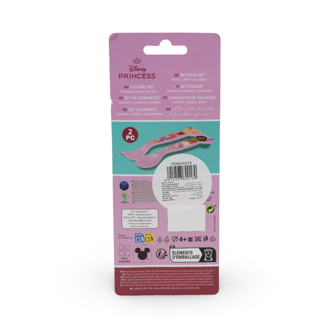 Stor Princess Cutlery Set (Fork and Spoon) – Pink