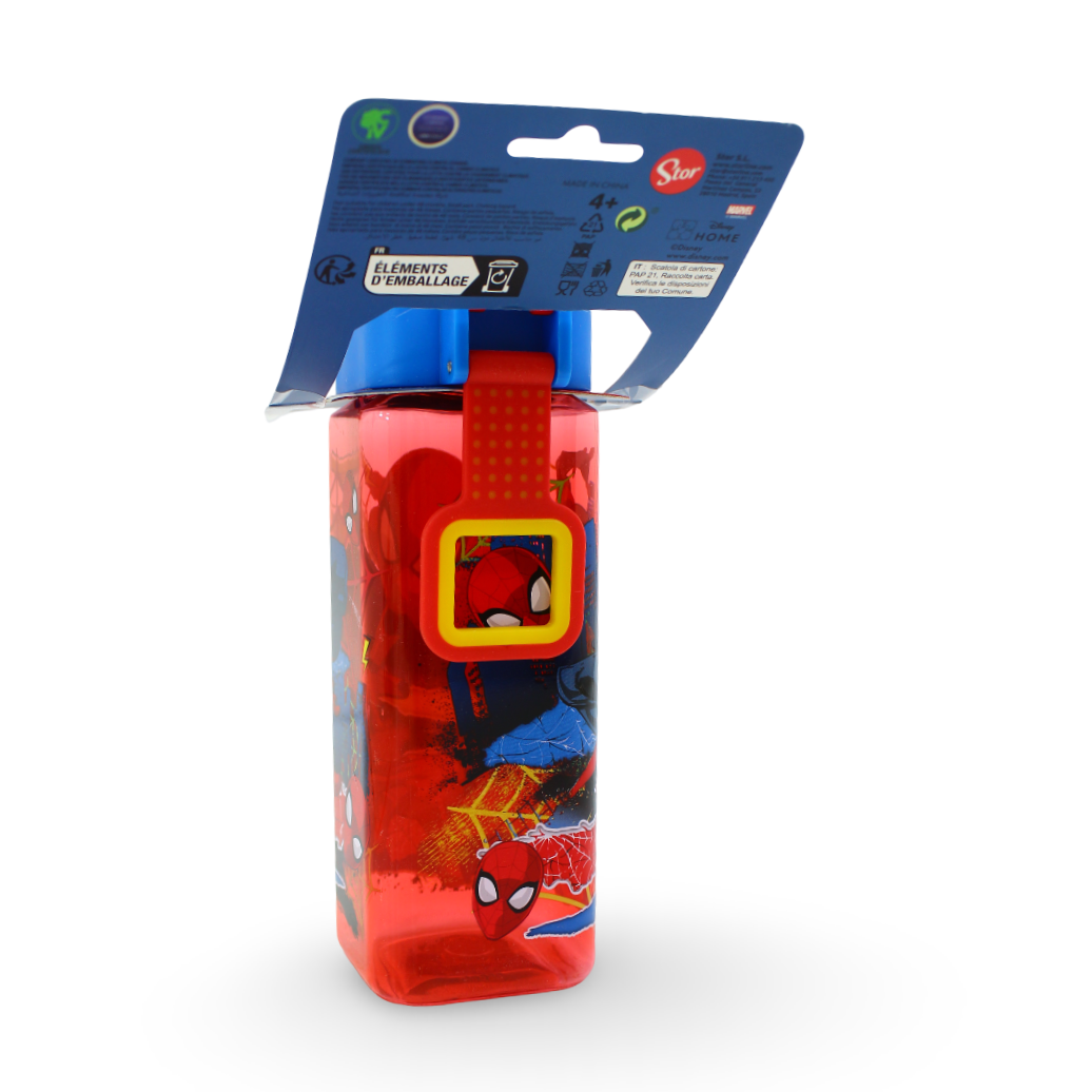 Stor Spider-Man Water Bottle with Flip-Up Lid – 550ml