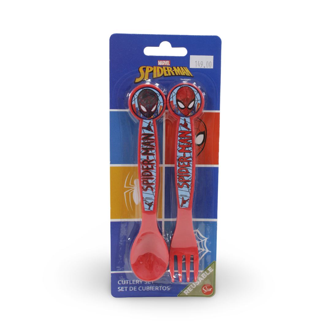 Stor Spider-Man Cutlery Set (Fork and Spoon) – Red - Assortments