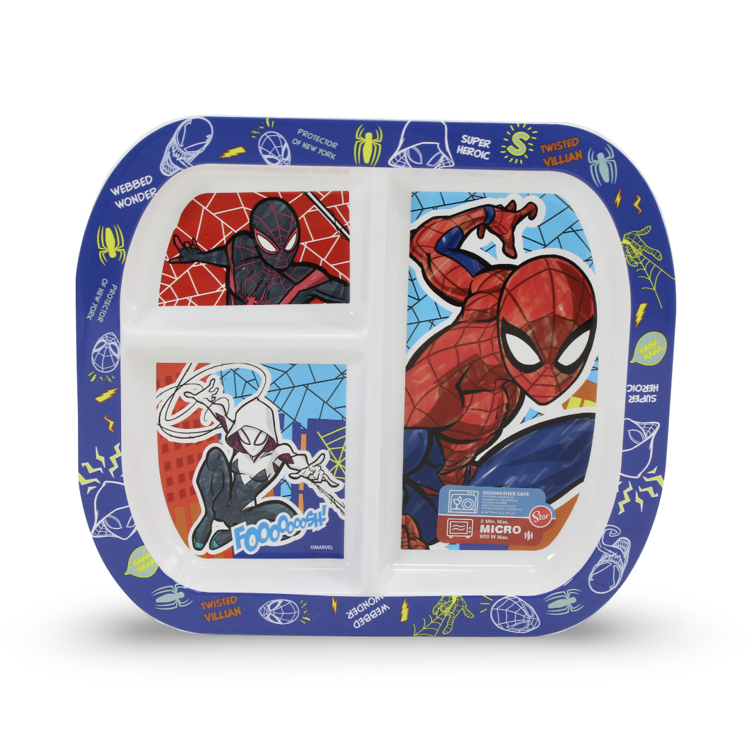 Stor Spider-Man Microwave Divided Plate – 3 Piece
