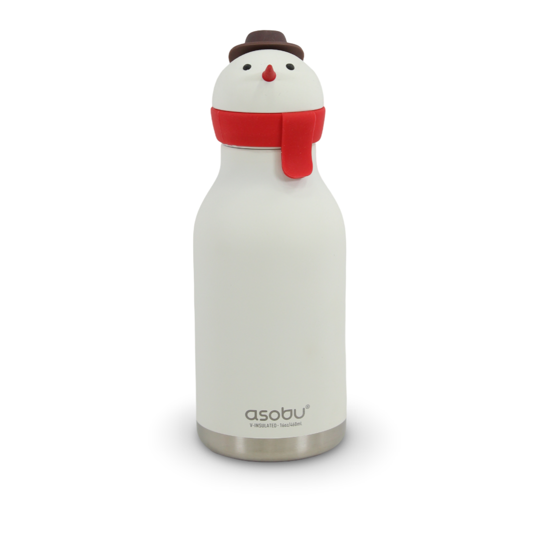 Asobu Bestie Snow Man Bottle 460ml – White