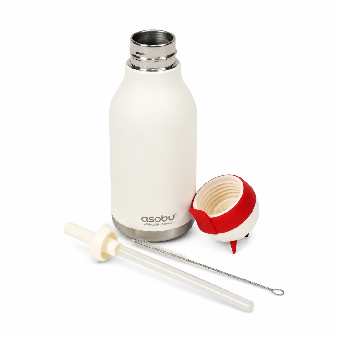Asobu Bestie Snow Man Bottle 460ml – White