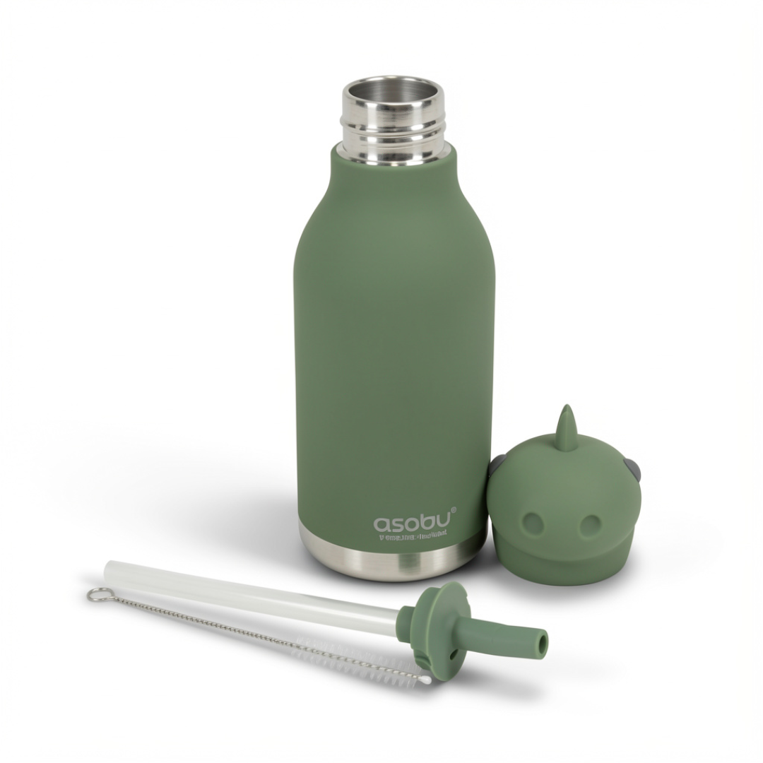 Asobu Bestie Bottle Dinosaur 460ml – Olive