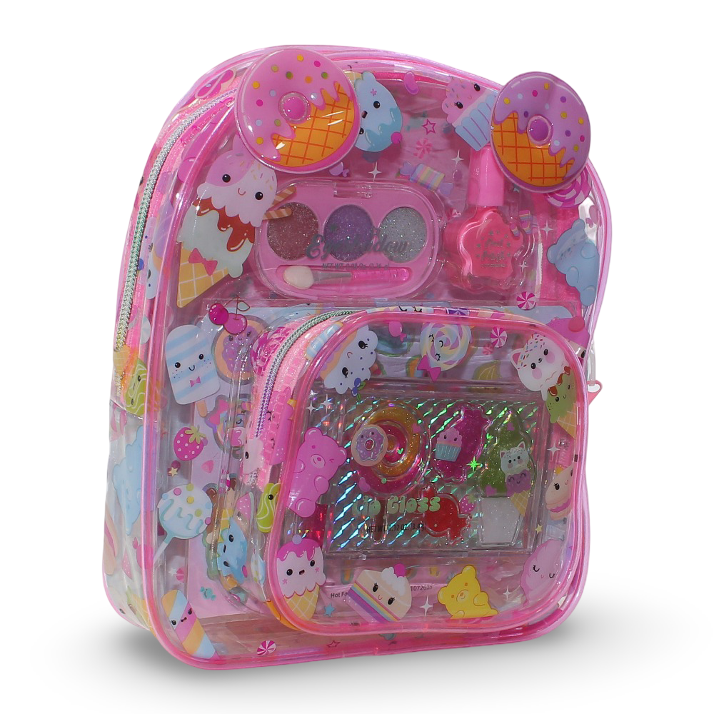 Hot Focus Makeup Backpack – Pink with Sweet Treats Design