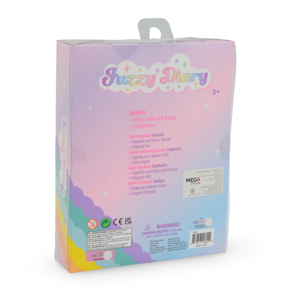 Hot Focus Koala Design Light-up Fuzzy Diary with Lock & Pen – (160 Lined Pages)