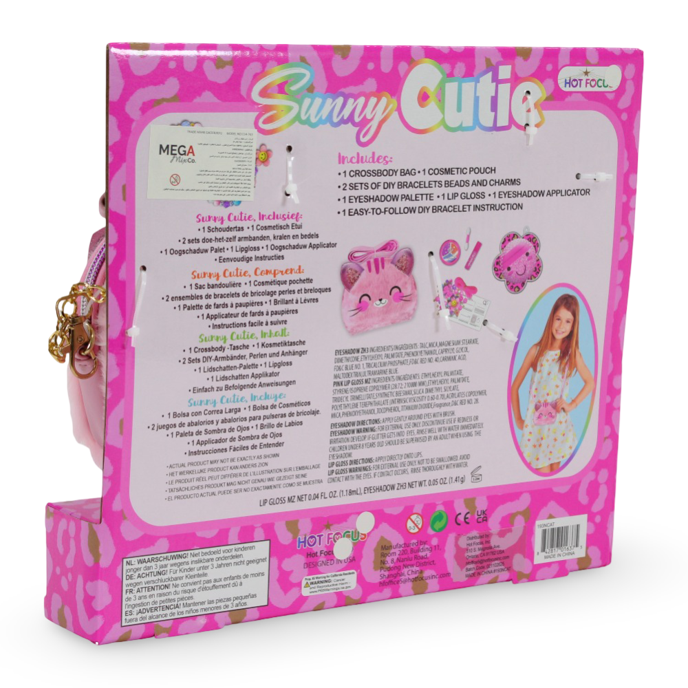 Hot Focus Sunny Cutie Kitten Cute Crossbody Beauty Bag