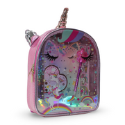 Hot Focus Diary in a Unicorn-Shaped Backpack – Pink with Glitter Design