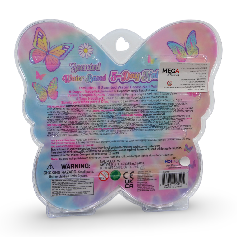 Hot Focus Scented Water Based 5-Day Nail Polish Set